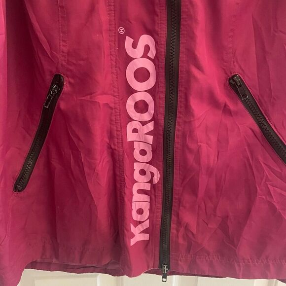 Kangaroos Vintage Magenta Pink Zip Up Jacket Windbreaker Women’s Sz Large 80’s - Picture 3 of 6